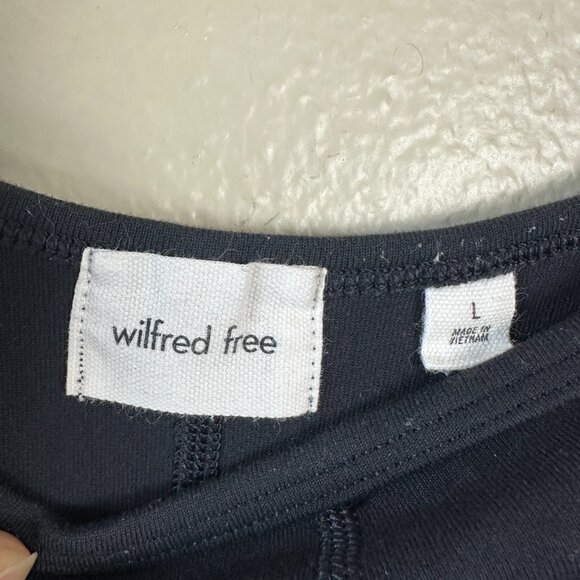 Aritzia Wilfred Free Womens Large Flare Leg Jumpsuit Lounge Minimalist Black - Picture 2 of 6